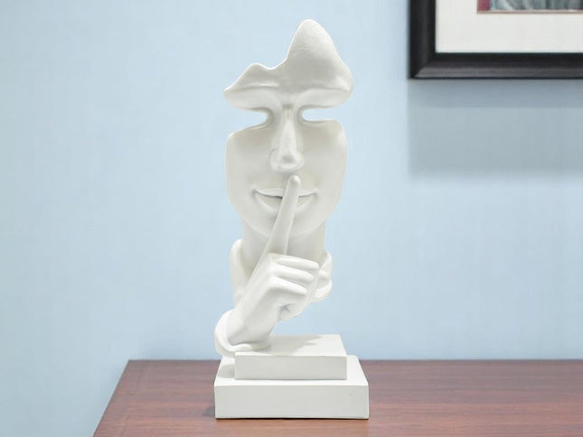 5" White Resin Tabletop Sculpture