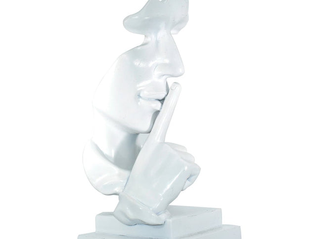 5" White Resin Tabletop Sculpture