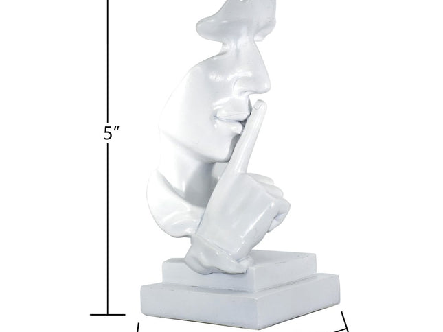 5" White Resin Tabletop Sculpture