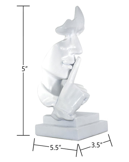 5" White Resin Tabletop Sculpture