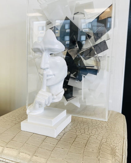 5" White Resin Tabletop Sculpture