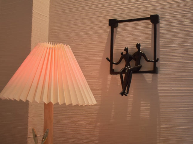 Set of Three Black Resin People Tabletop Sculpture