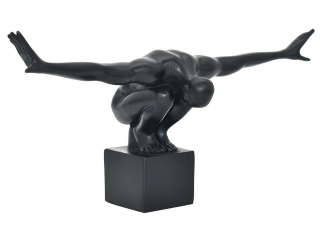 4" Black Resin Man Tabletop Sculpture