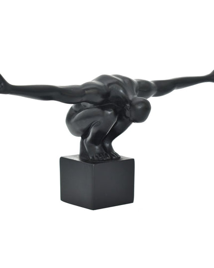 4" Black Resin Man Tabletop Sculpture