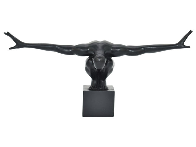 4" Black Resin Man Tabletop Sculpture