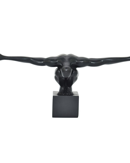 4" Black Resin Man Tabletop Sculpture