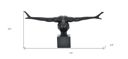 4" Black Resin Man Tabletop Sculpture