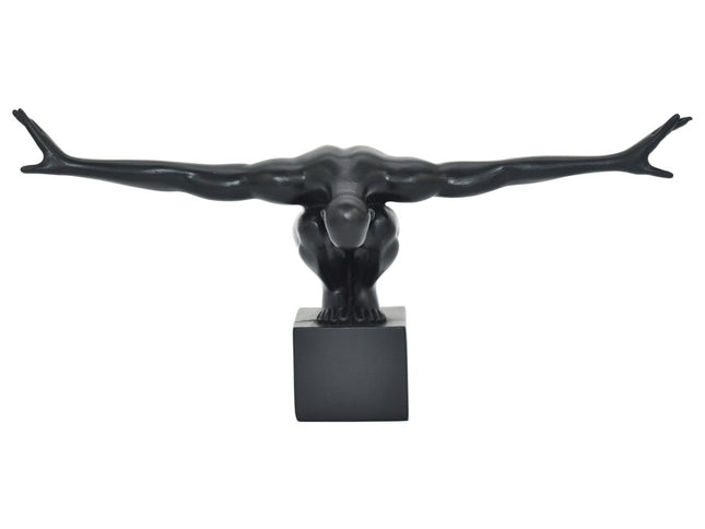 4" Black Resin Man Tabletop Sculpture