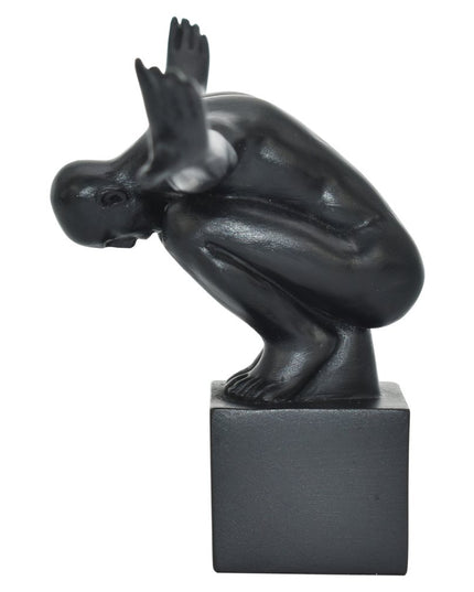 4" Black Resin Man Tabletop Sculpture
