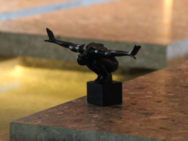 4" Black Resin Man Tabletop Sculpture