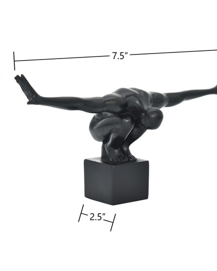 4" Black Resin Man Tabletop Sculpture