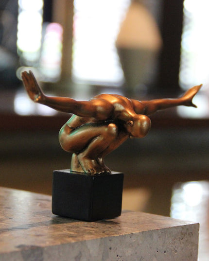 4" Bronze Resin Man Tabletop Sculpture