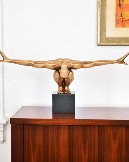 4" Bronze Resin Man Tabletop Sculpture