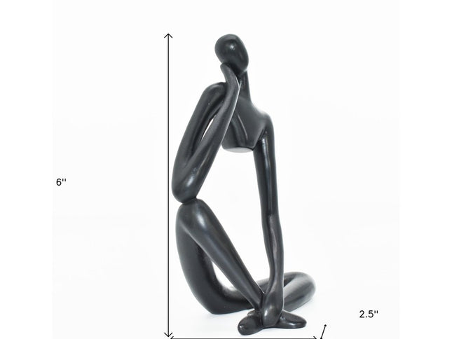6" Black Resin Man Tabletop Sculpture