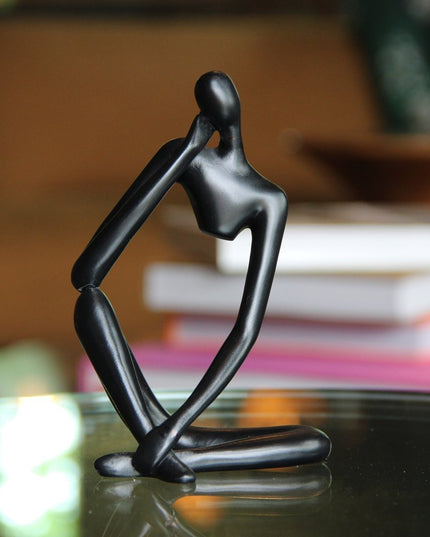 6" Black Resin Man Tabletop Sculpture