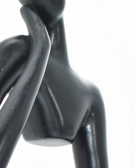 6" Black Resin Man Tabletop Sculpture