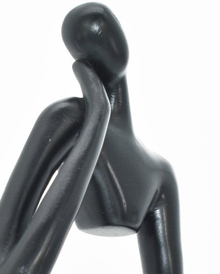6" Black Resin Man Tabletop Sculpture