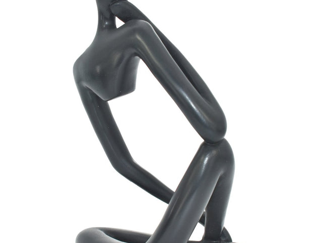 6" Black Resin Man Tabletop Sculpture