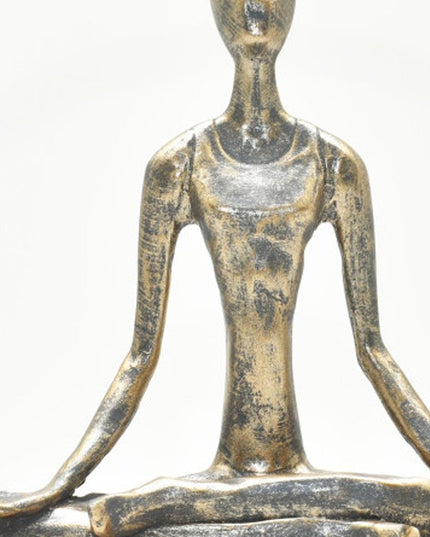 7" Pewter Resin Yoga Meditation Tabletop Sculpture
