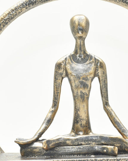 7" Pewter Resin Yoga Meditation Tabletop Sculpture