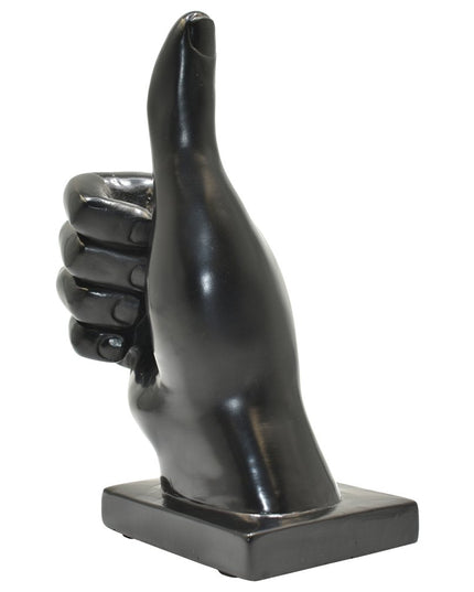 Set of Three Black Resin Hand Tabletop Sculpture