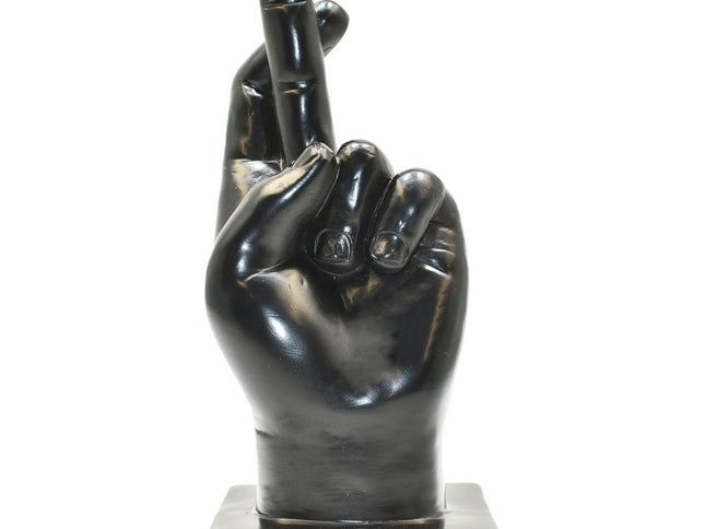 Set of Three Black Resin Hand Tabletop Sculpture