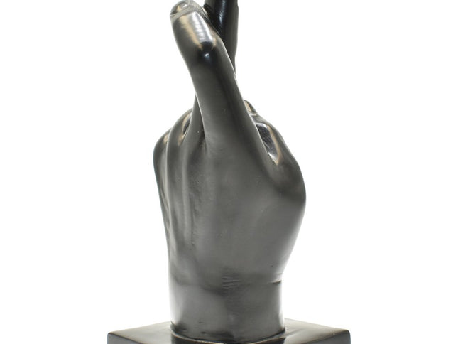 Set of Three Black Resin Hand Tabletop Sculpture