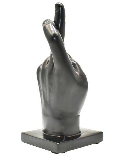 Set of Three Black Resin Hand Tabletop Sculpture