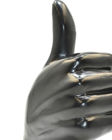 Set of Three Black Resin Hand Tabletop Sculpture
