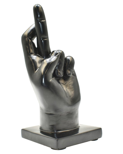 Set of Three Black Resin Hand Tabletop Sculpture