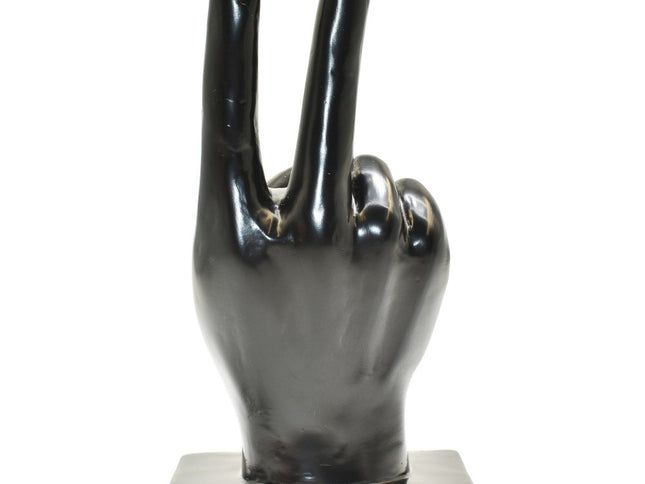 Set of Three Black Resin Hand Tabletop Sculpture