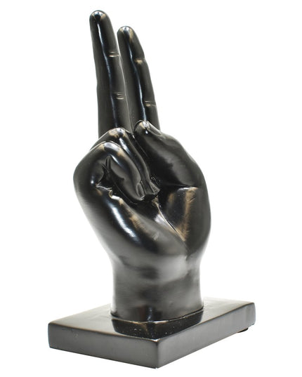 Set of Three Black Resin Hand Tabletop Sculpture