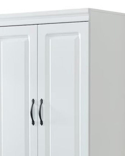 74" White Two Door Two Drawer Combo Dresser