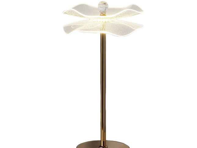 18" Gold Bedside Lamp With Novelty Shade