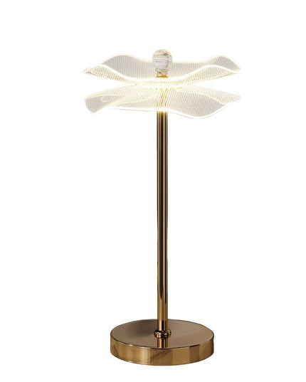 18" Gold Bedside Lamp With Novelty Shade