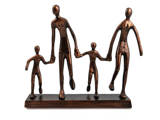 13" Copper Aluminum People Tabletop Sculpture