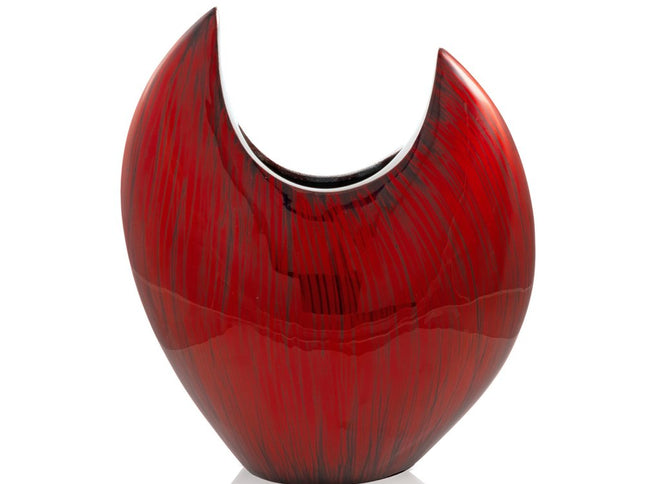 18" Red Aluminum Pointy Table Vase