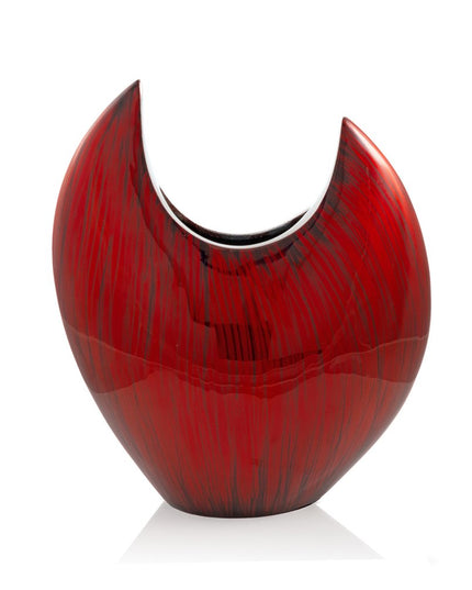 18" Red Aluminum Pointy Table Vase