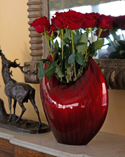 18" Red Aluminum Pointy Table Vase