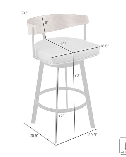 26" Black and Brown Faux Leather and Iron Low Back Counter Height Swivel Bar Chair