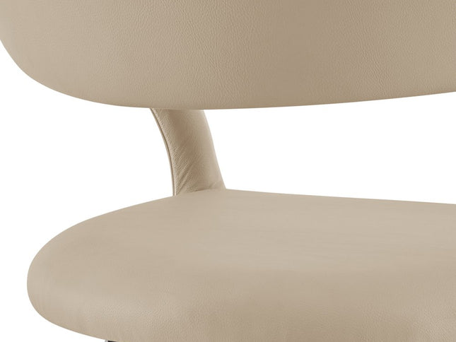 30" Beige and Black Faux Leather and Iron Low Back Bar Height Swivel Bar Chair