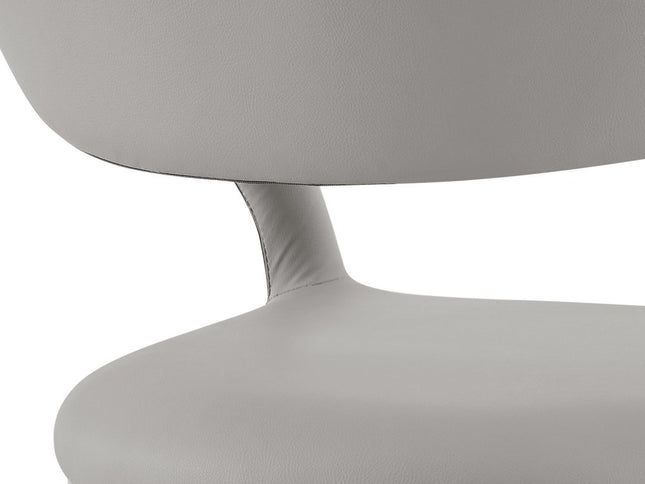 26" Light Gray and Black Faux Leather and Iron Low Back Counter Height Bar Chair