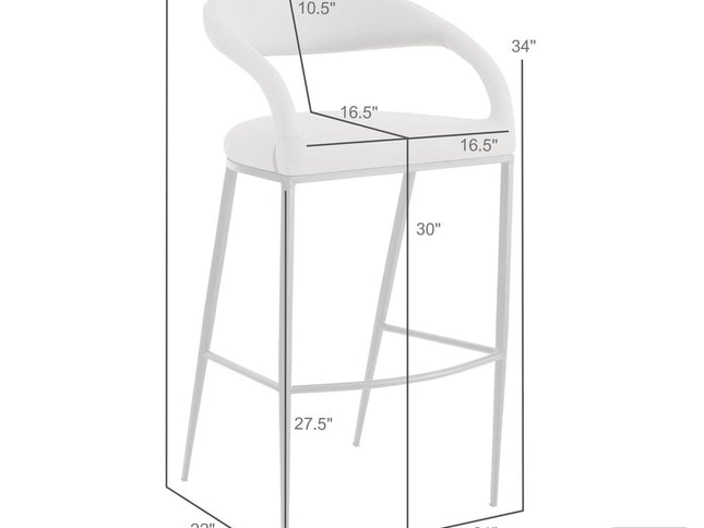 30" Light Gray and Black Faux Leather and Iron Low Back Bar Height Bar Chair