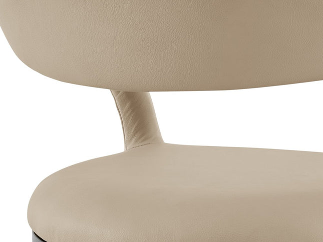 26" Beige and Black Faux Leather and Iron Low Back Counter Height Bar Chair