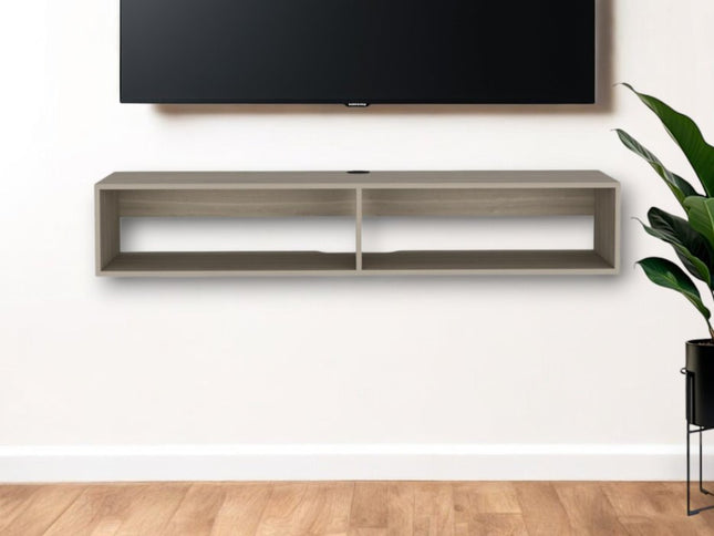 59" Beige Floating Mount TV Stand