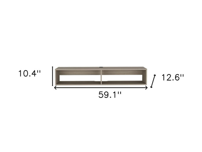 59" Beige Floating Mount TV Stand