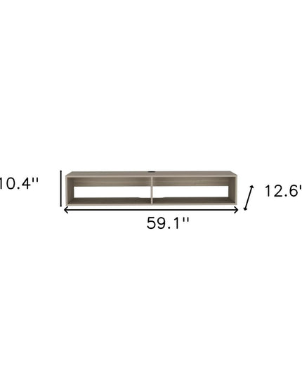 59" Beige Floating Mount TV Stand