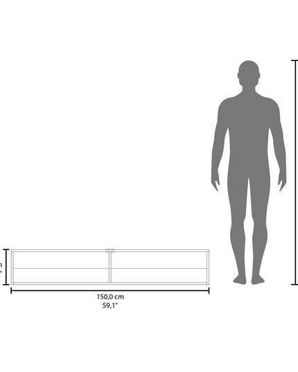 59" Beige Floating Mount TV Stand