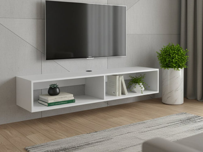 59" White Floating Mount TV Stand