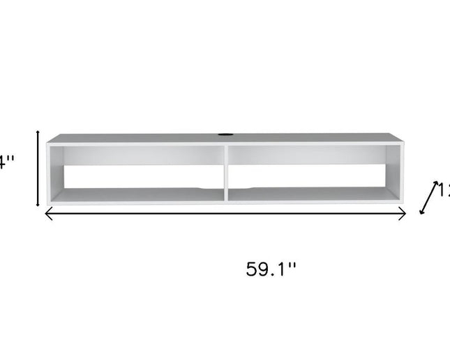 59" White Floating Mount TV Stand